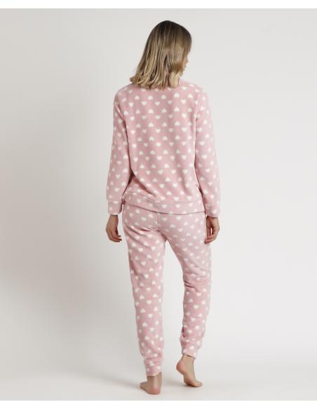 ADMAS Pijama Manga Larga Corel Cuello Alto L´amour para Mujer