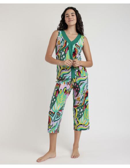 ADMAS LUXURY Pijama Sin Mangas Luxury Hippy para Mujer