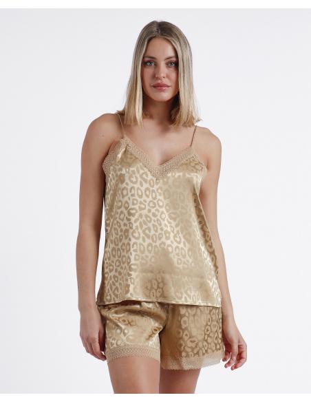ADMAS CLASSIC Pijama Tirantes Satin Leopard para Mujer