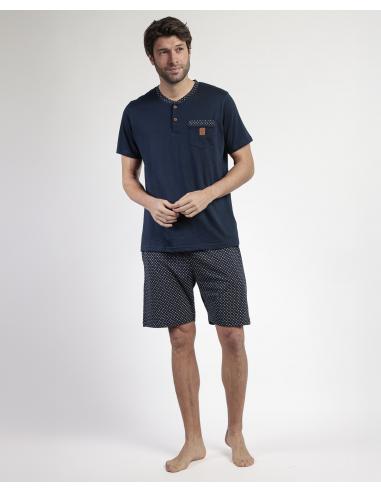 ADMAS CLASSIC Pijama Manga Corta Leather para Hombre