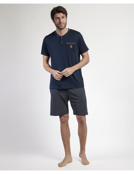 ADMAS CLASSIC Pijama Manga Corta Leather para Hombre