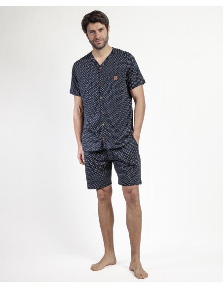 ADMAS CLASSIC Pijama Abierto Manga Corta Leather para Hombre