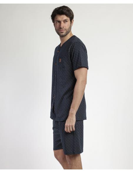 ADMAS CLASSIC Pijama Abierto Manga Corta Leather para Hombre