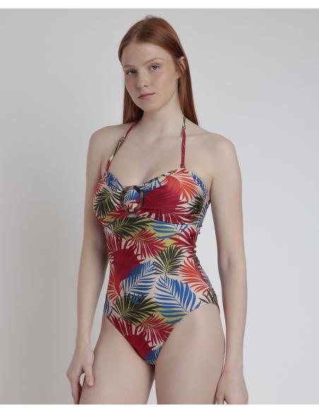 ADMAS Bañador Bandeau Desert Palm para Mujer