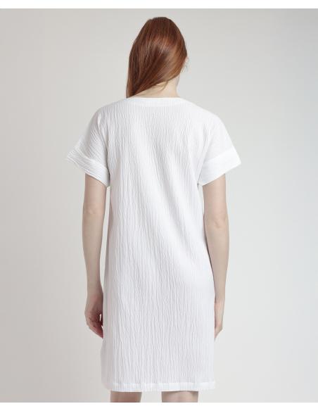 ADMAS Vestido Manga Corta Linen Style para Mujer