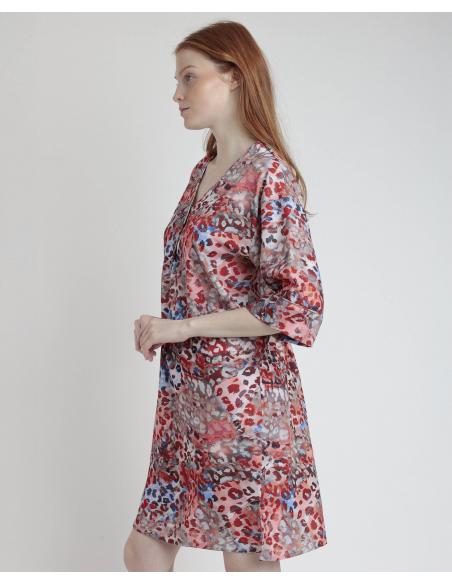 ADMAS Vestido Kimono Manga Francesa Luxury Red para Mujer