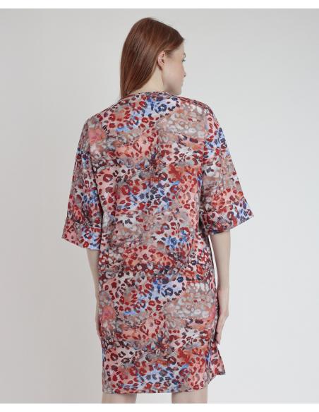ADMAS Vestido Kimono Manga Francesa Luxury Red para Mujer