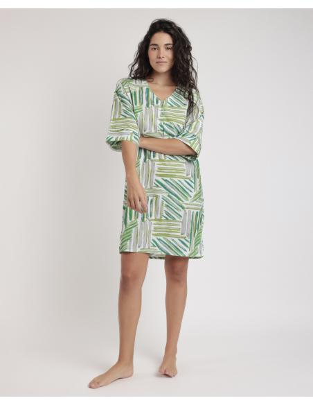 ADMAS Vestido Kimono Manga Francesa Green Summer para Mujer