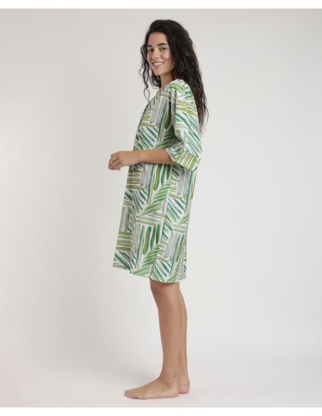 ADMAS Vestido Kimono Manga Francesa Green Summer para Mujer