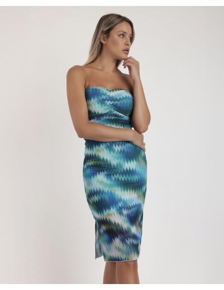 ADMAS Vestido Palabra de Honor Sea Shore para Mujer