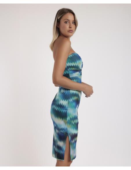 ADMAS Vestido Palabra de Honor Sea Shore para Mujer