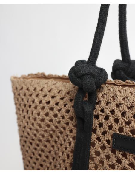 ADMAS Bolso Playa Tiras Negras para Mujer