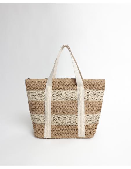 ADMAS Bolso Playa Franjas Bicolor para Mujer