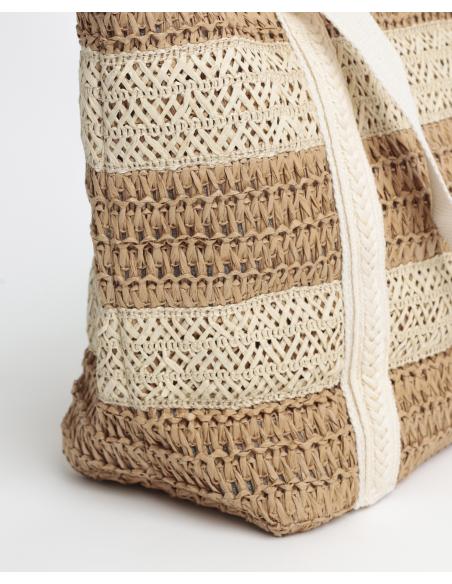 ADMAS Bolso Playa Franjas Bicolor para Mujer