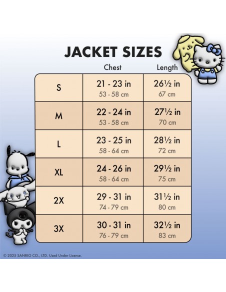 Chaqueta Unisex amigos de Sanrio talla L