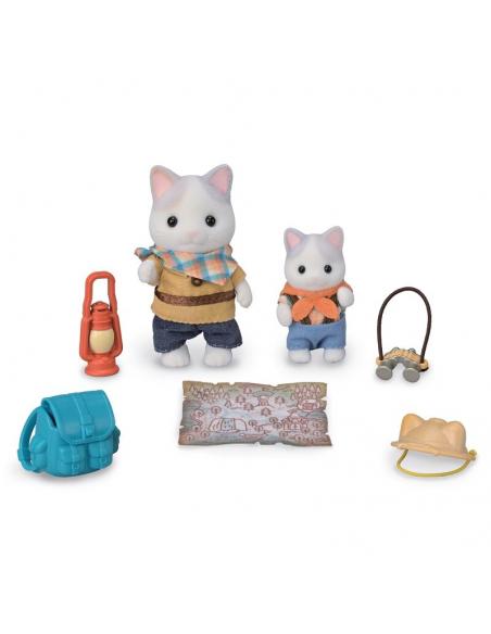 Sylvanian Families Set de Exploradores, Bebe Gato Latte y Hermano