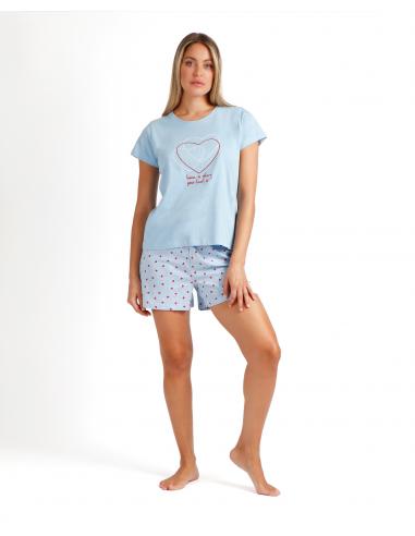 ADMAS Pijama Manga Corta Where Your Heart Is para Mujer