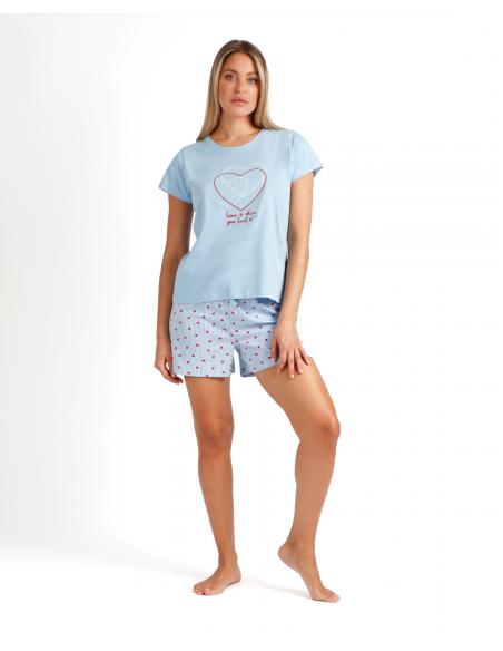 ADMAS Pijama Manga Corta Where Your Heart Is para Mujer