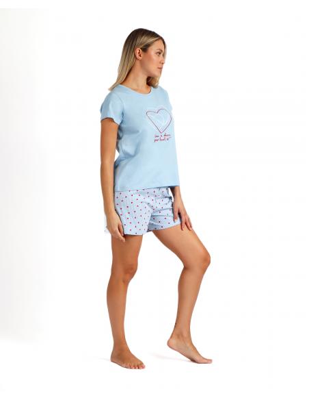 ADMAS Pijama Manga Corta Where Your Heart Is para Mujer