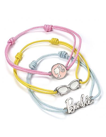 Set 3 pulseras de la amistad (gafas, silueta y logo de Barbie)